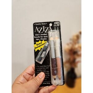 Vintage Aziza II 3 in 1 Jumbo Pencils Country Tones Eyes Lips Cheeks New NIP
